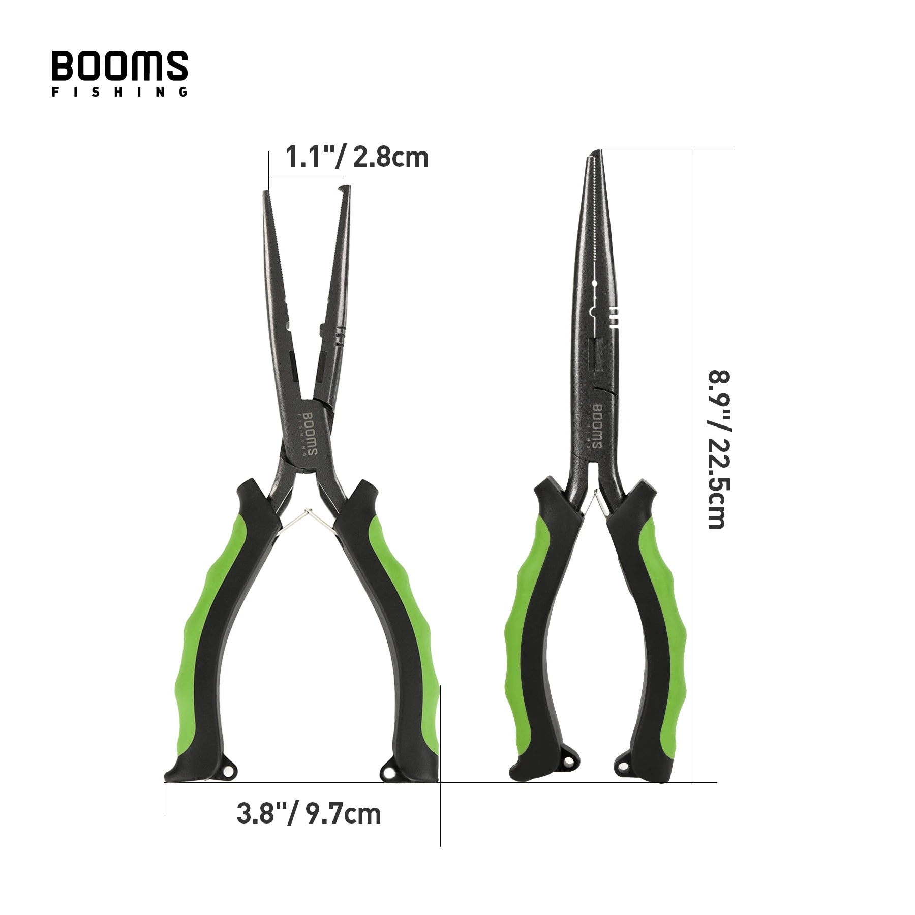 Booms Fishing F03 Multifunktions-Fischereizange 23,5 cm Gerade Langnase Edelstahl-Schnurschere Werkzeuge