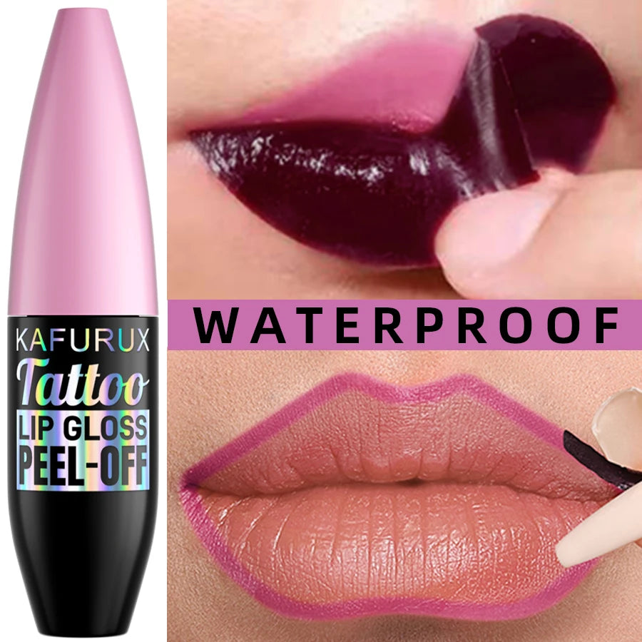 7 Farben Wasserdichtes Lip Tint zum Abziehen Lipliner Tattoo Lipgloss Lang Anhaltend Matt Rosa Rot Braun Kontur Make-up Lippenflecken Geschenk