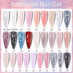 LILYCUTE 15ml Verlängerungsgel-Nagellack-Set Quick Nail Prolong mit Verlängerungsform-Nagelspitzen Acryl-Lösung Maniküre-Werkzeug-Kit