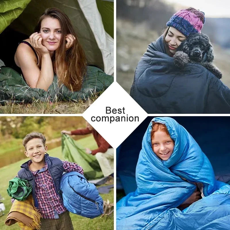 Camping-Schlafsack Ultraleicht Wasserdicht 4 Jahreszeiten Warmer Hüllenschlafsack für Outdoor Reisen Wandern