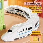 Spielzeug-Elektrozug "Bullet Train" – Batteriebetriebene Aktionslokomotive, Hochgeschwindigkeitsfahrzeug mit Zuggeräusch und Licht, Geschenk für Kinder