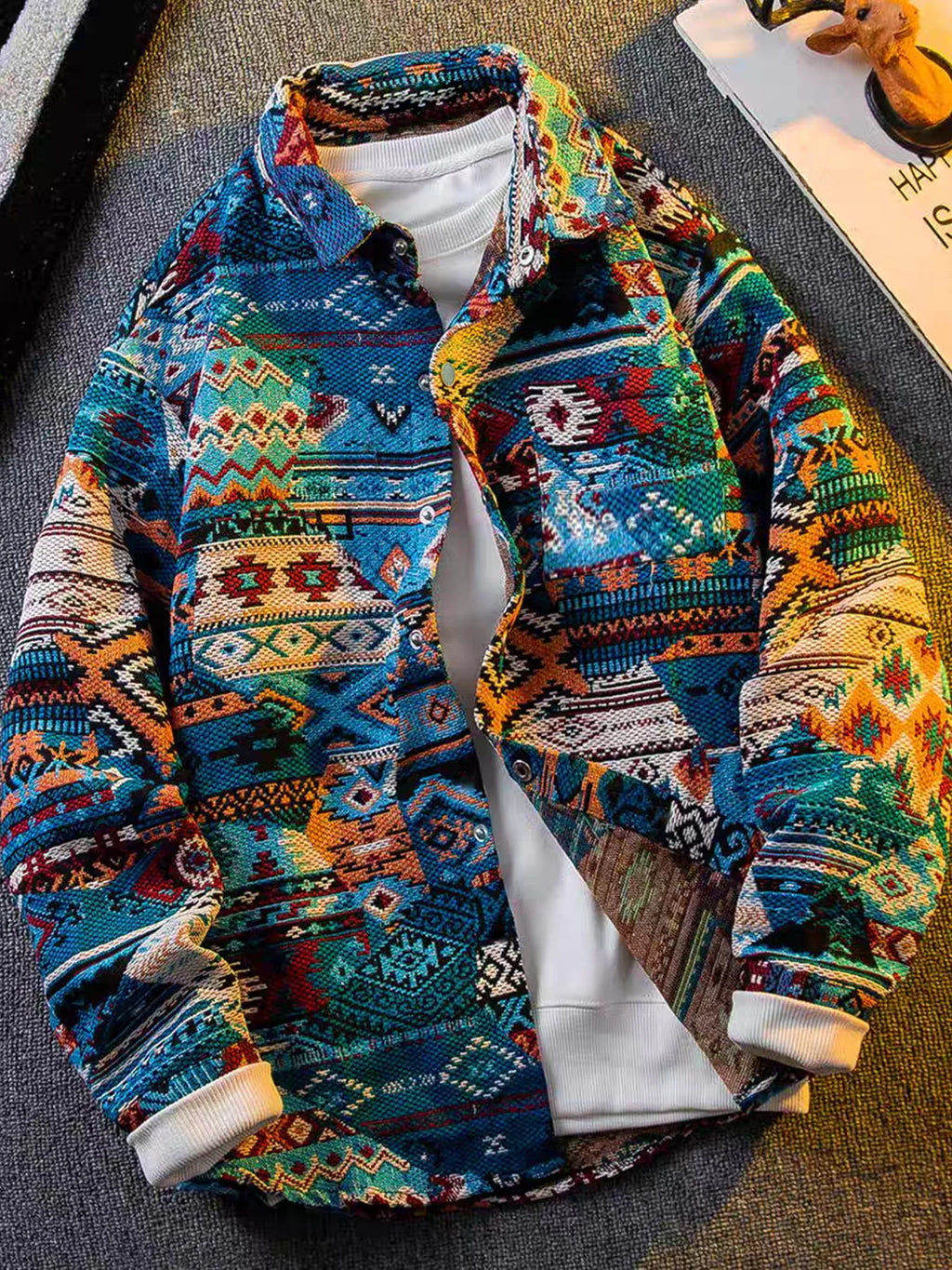 Frühlings- und Herbstjacke für Herren im neuen Ethno-Stil mit Aufdruck, hochwertige, stilvolle Trendjacke
