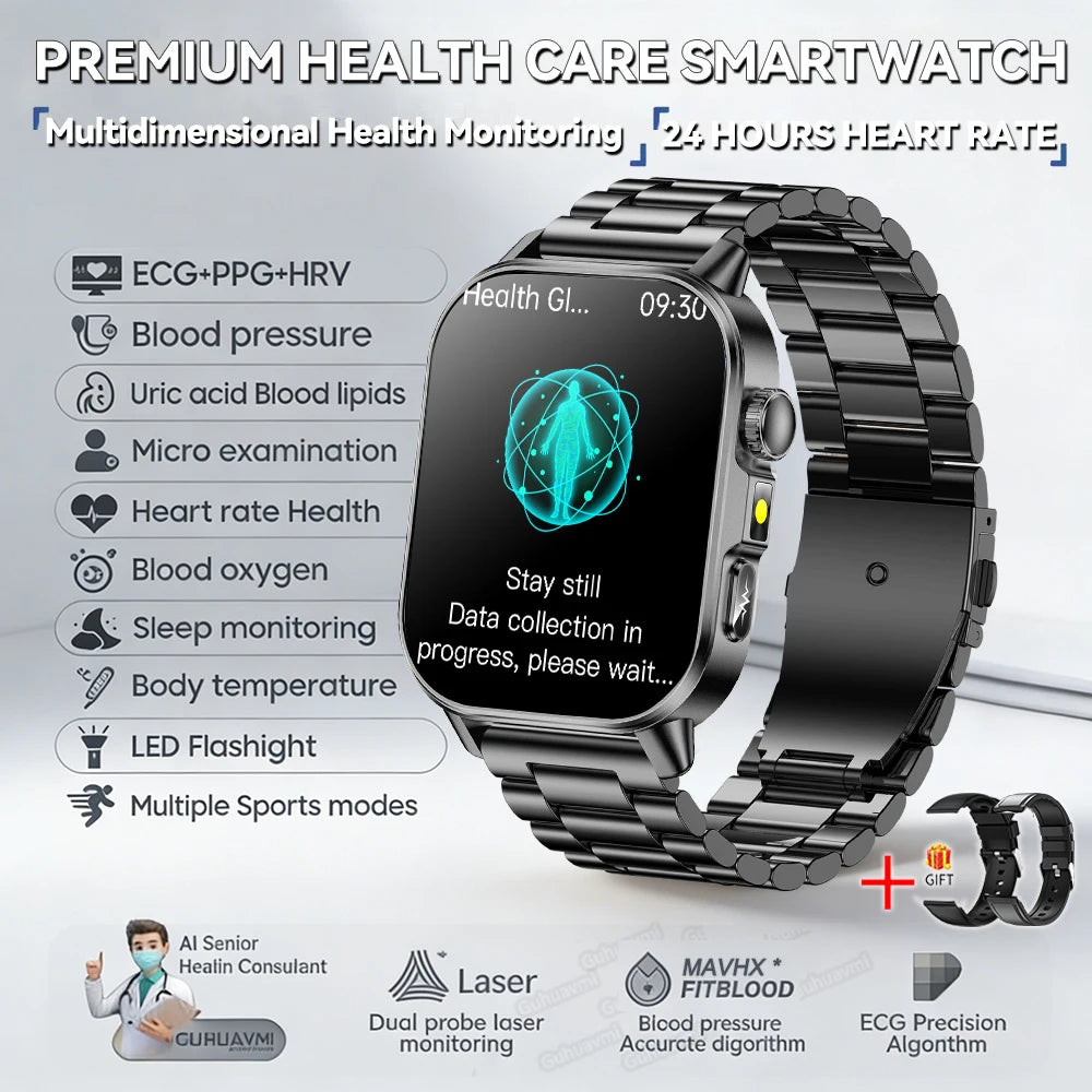 Neue präzise Gesundheits-Smartwatch EKG+HRV Harnsäure Blutfette Emotionswahrnehmung Bluetooth-Anruf Smartwatches für Männer und Frauen