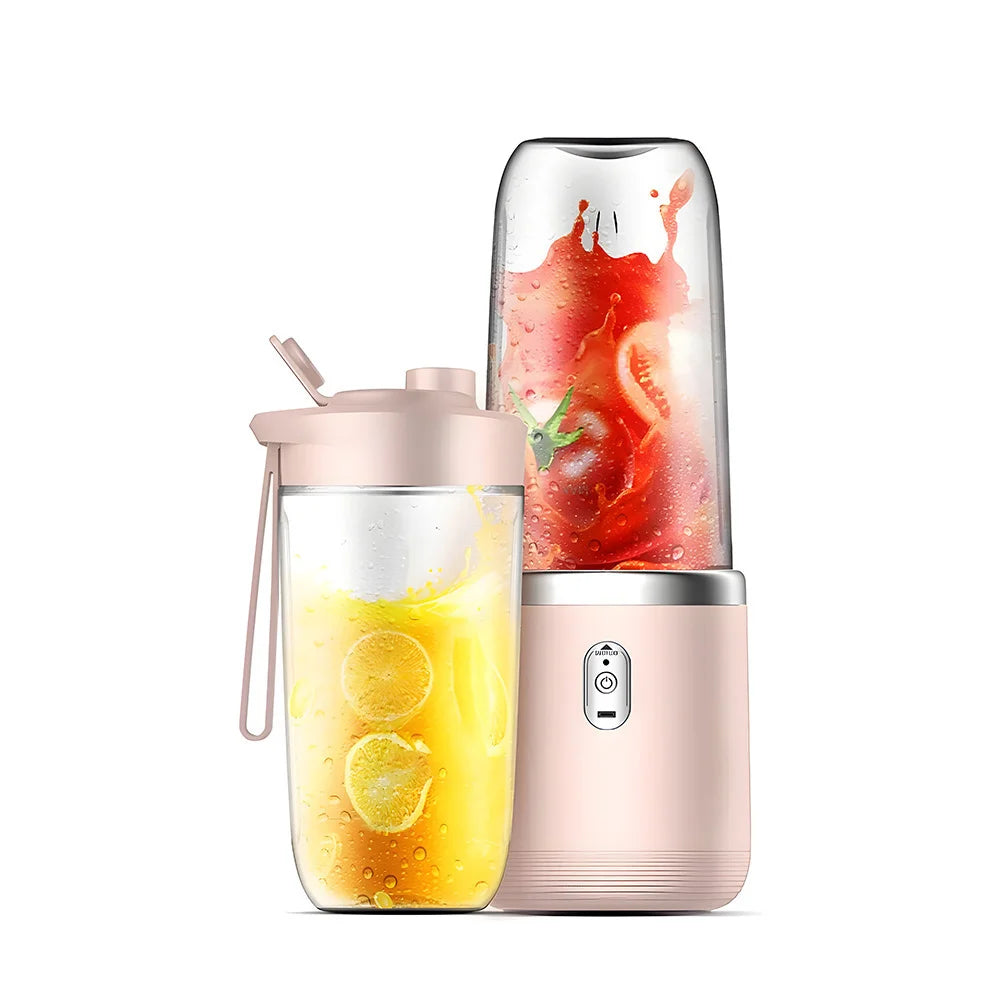 Tragbarer Hochgeschwindigkeits-Entsafterbecher, USB-wiederaufladbarer Mixer mit 6-Klingen-Kopf für frische Säfte, Smoothies & Reisen