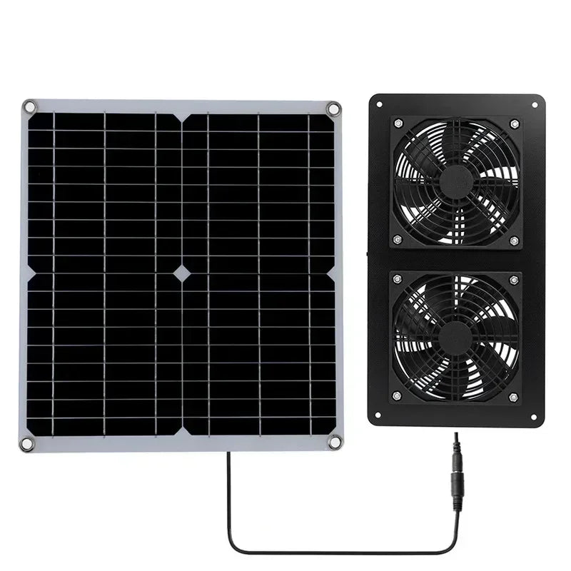 Hocheffizienter Outdoor Solarpanel-Doppellüfter für Hundehütte, Lager, Wohnmobil, Gewächshaus-Lüfter, Luftpumpe zur Temperaturkühlung