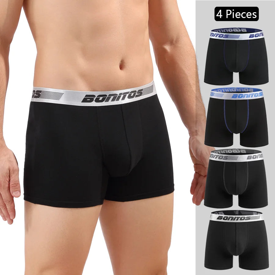 4 Stück Boxershorts Herrenslips Homme Unterhosen Boxershorts Unterwäsche für Männer Baumwolle Herren-Paar Sexy Set Calecon Lot Soft Box