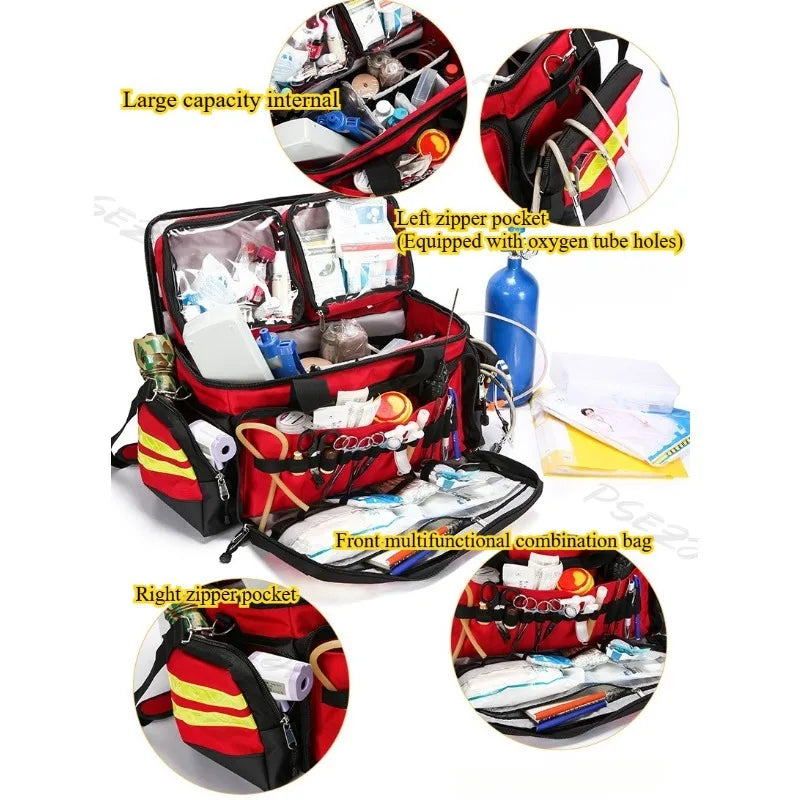 Outdoor 1200D Waterproof Large Capacity First Aid Kit Tear Resistant Oxford Cloth Medical Emergency Kit