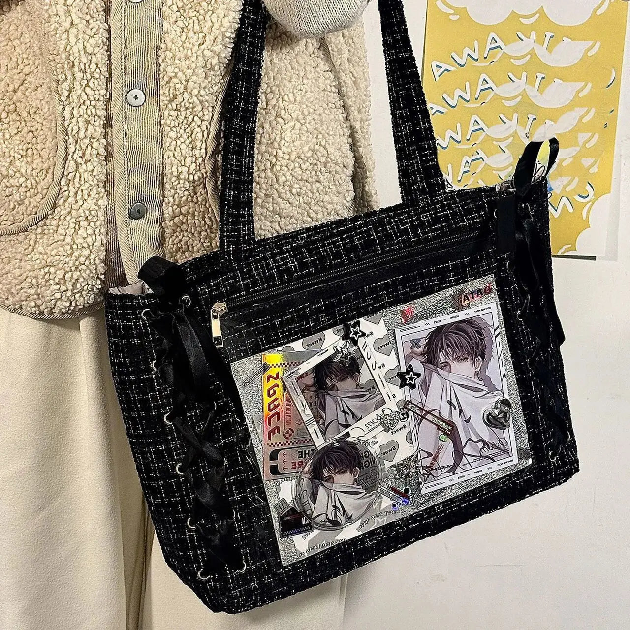 Neue Y2K Süße Japanische Ita Bag Lolita Mädchen Transparente Umhängetasche Große Kapazität Umhängetasche Lässige Tasche DIY Display Handtaschen