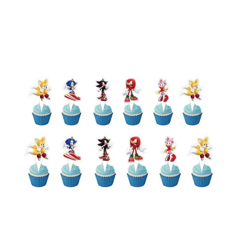 Sonic Geburtstagsparty Dekoration Spiel Igel Ballons Actionfigur Party Pappteller Handtuch Becher Tischdecke Spielzeug Kindergeschenke