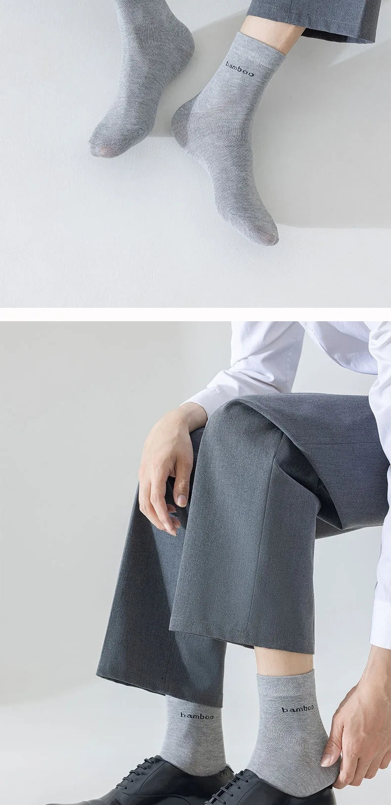 5 Paar/Herren Bambussocken Bequem Atmungsaktiv Freizeit Business Herren Crew Socken Hohe Qualität Antibakteriell Wadenhohe Socken EU39-45
