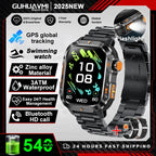 2025Neue GPS Smartwatch für Xiaomi IOS Militärkompass Taschenlampe Smartwatch Herren 10ATM Wasserdicht 100+Sportmodi BT Anruf Uhr