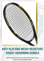 Golden-Dragon Carbonfaser Tennisschläger für Erwachsene, ideal für Fortgeschrittene, Drachen-Design im chinesischen Stil, 50–60 lbs, Gratis-Geschenke