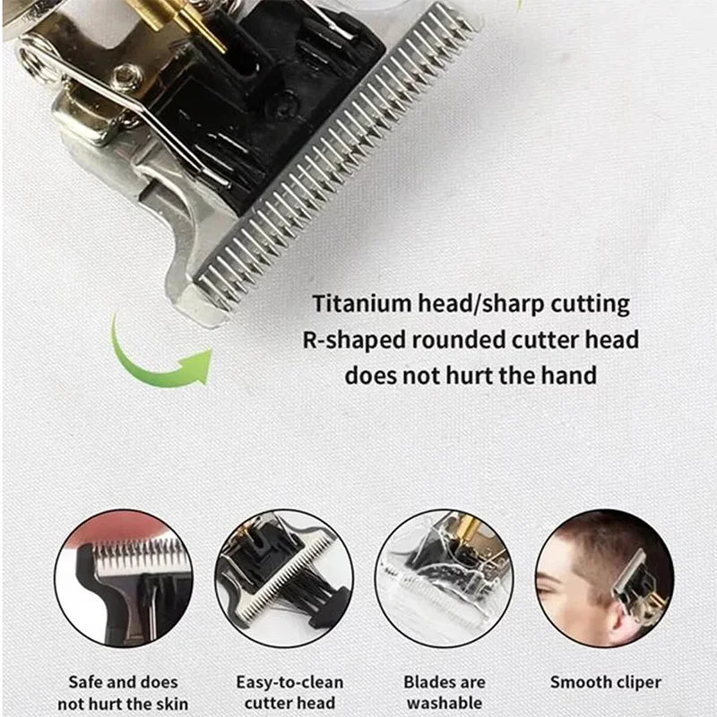 Neu! T9 Elektrischer Haartrimmer/Zubehör | Professioneller USB Rasierer | 0mm Glatzkopf-Haarschneidemaschine Tragbar für Herren Heimfriseur