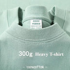 Sommer Baumwolle Strapazierfähiges 300-Gramm-T-Shirt aus amerikanischer Reinbaumwolle für Herren mit kurzen Ärmeln, lässiges Basic-Oberteil, Oversized T-Shirt