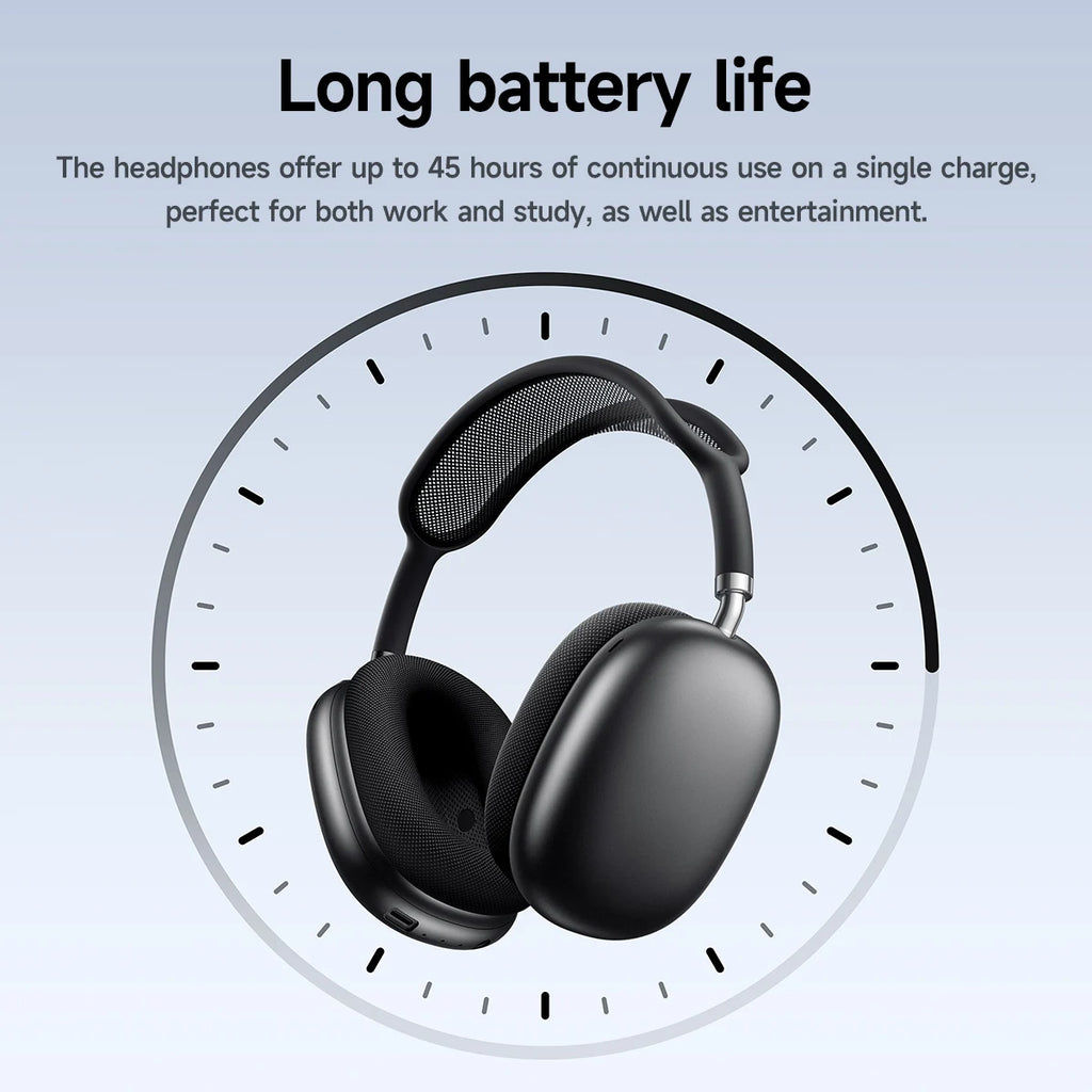 hoco Over-Ear Bluetooth 5.4 Kopfhörer Sport Kabellose Ohrhörer Headsets mit Mikrofon für Telefonate Stoff-Ohrpolster