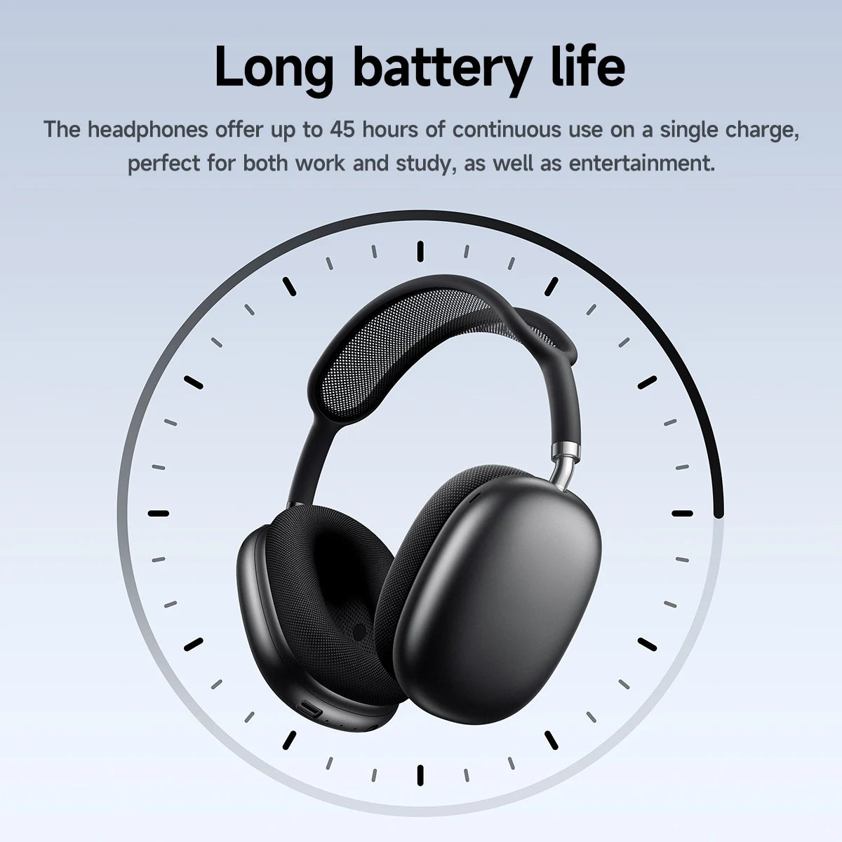 hoco Over-Ear Bluetooth 5.4 Kopfhörer Sport Kabellose Ohrhörer Headsets mit Mikrofon für Telefonate Stoff-Ohrpolster