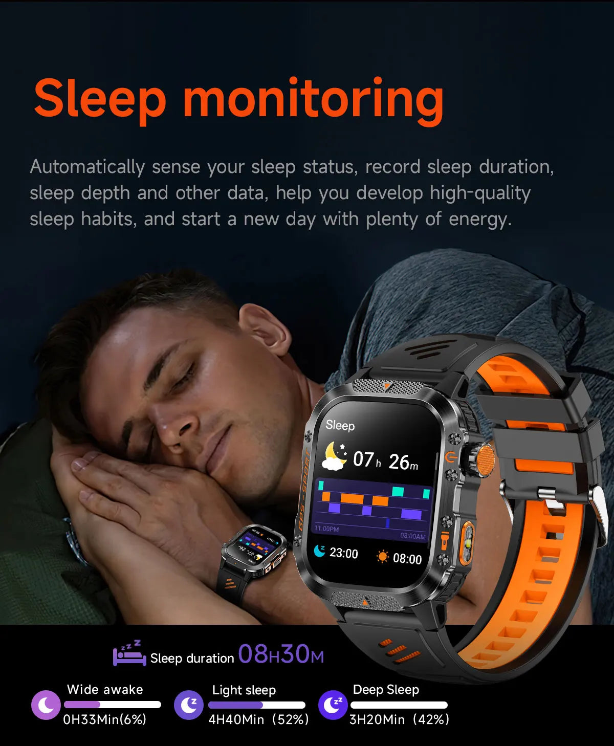2025Neue GPS Smartwatch für Xiaomi IOS Militärkompass Taschenlampe Smartwatch Herren 10ATM Wasserdicht 100+Sportmodi BT Anruf Uhr