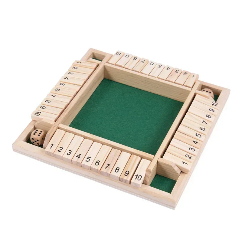 Holzwürfel-Brettspiel Shut The Box für 4 Spieler Klappen & Würfel Spiel Eltern-Kind Interaktion Familienunterhaltung