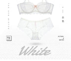 MOYISU Sommer-Dessous-Set, transparenter französischer Spitze, Minimizer-BH, Slip, ultradünn, sexy Damenunterwäsche, großer Busen, sexy Po & Höschen