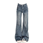 Damen Jeans Schlaghose Freizeithose Figurformend Vintage Inspiriert Herbst High Waist Schlagjeans Damen Hose Schlaghose Jeans Y2K