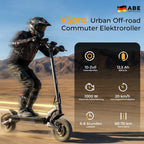 V5Pro Offroad E-Scooter 10 Zoll ABE zertifiziert 500W 48V12.5Ah Geländereifen Dual Federung E-Bremse Voltix APP Deutschland