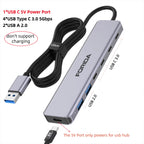 FORIDA USB-Hub Typ C 10 Gbit/s USB-C-Splitter PD 100 W Stromladung USB 3.2 Gen2 Adapter für Laptop MacBook Desktop Tablet