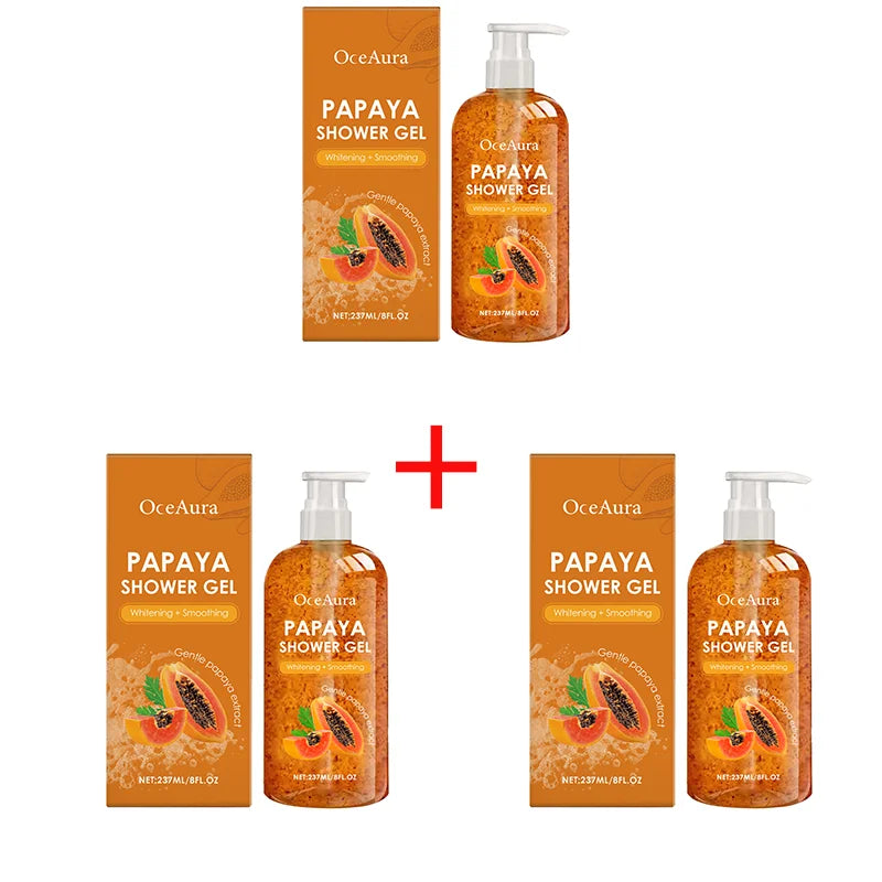 Papaya Whitening Duschgel Peeling Verblassen von Pigmentflecken Langanhaltender Duft Erfrischend Reguliert Öl Feuchtigkeitsspendend Reichhaltiger Schaum Körperwaschmittel