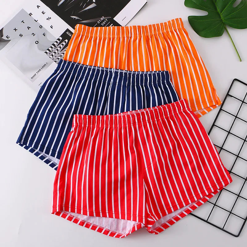Herrenunterwäsche Boxershorts Gestreifte Lose Shorts Trend Herren Slips 100% Baumwolle Arrow Pants Klassische Basics Hauskleidung Schlafunterhosen