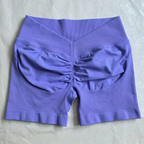 Damen Scrunch Shorts nahtlos V-Rücken Scrunch Booty Shorts Fitness Workout Laufen Yoga Gym Shorts