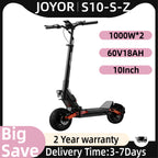 JOYOR S10-S-Z E-Scooter 60V 18Ah Doppelmotor 2000W 10 Zoll Reifen Erwachsenen E-Scooter Schwarz Höchstgeschwindigkeit 65km/h Reichweite 70-85km