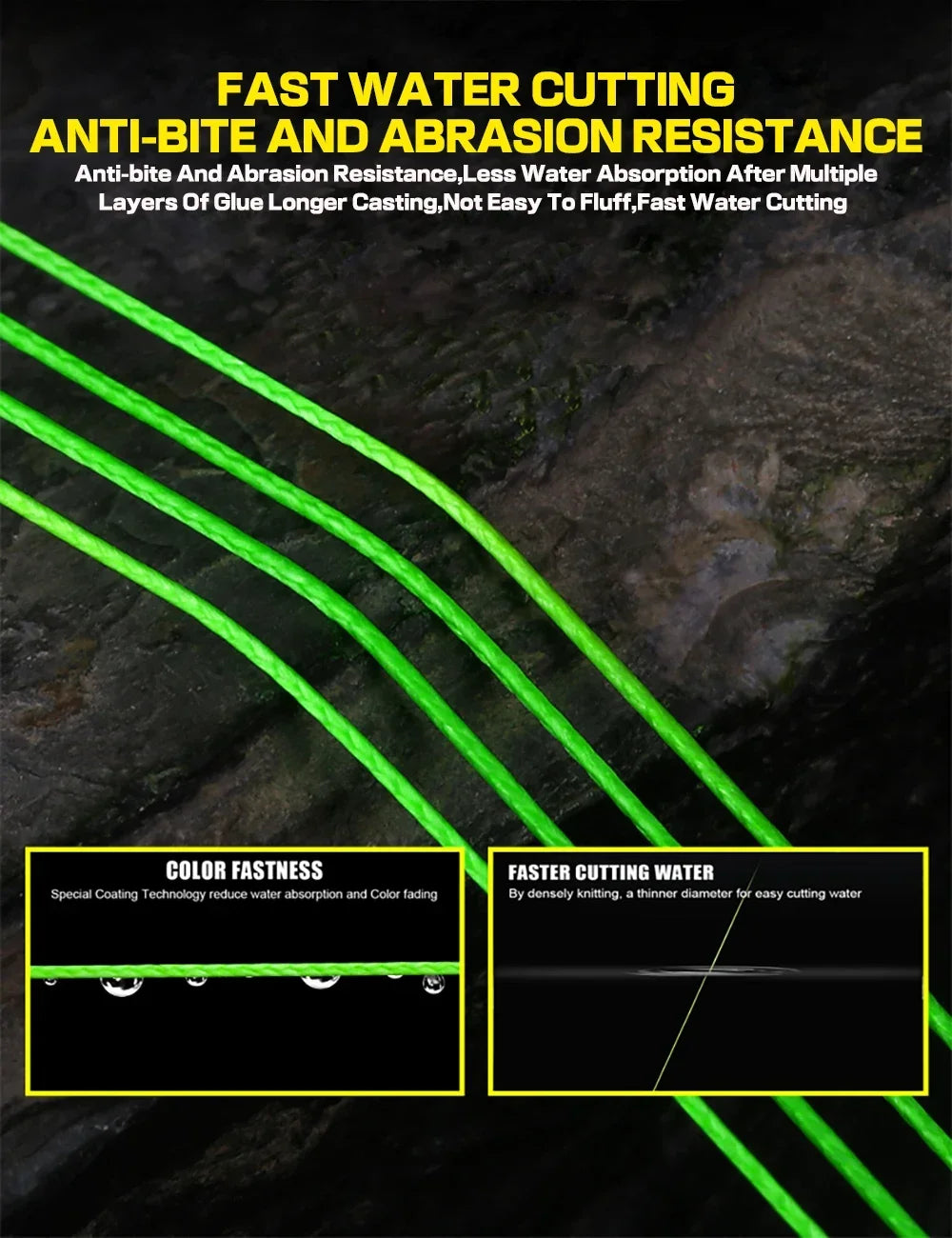 8 Strands Multifilament Angelschnüre Salzwasser Fliegen-Karpfen geflochtene Schnur X8 Spinnköder Angelschnur für Barsch 300m/500m 18lb-78lb