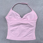 Verstellbares Sport-Neckholder-Oberteil Damen Rückenloses Gym-Top mit integriertem BH Yoga-Kleidung Ärmellose Shirts Workout-Outfits Tanktop
