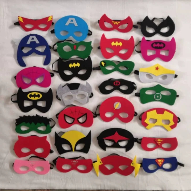 32/28/10 Stück/Los Superheldenmaske Cosplay Weihnachten Halloween Kinder Erwachsene Karneval Party Requisiten Kindergeburtstag Filz Maskerade