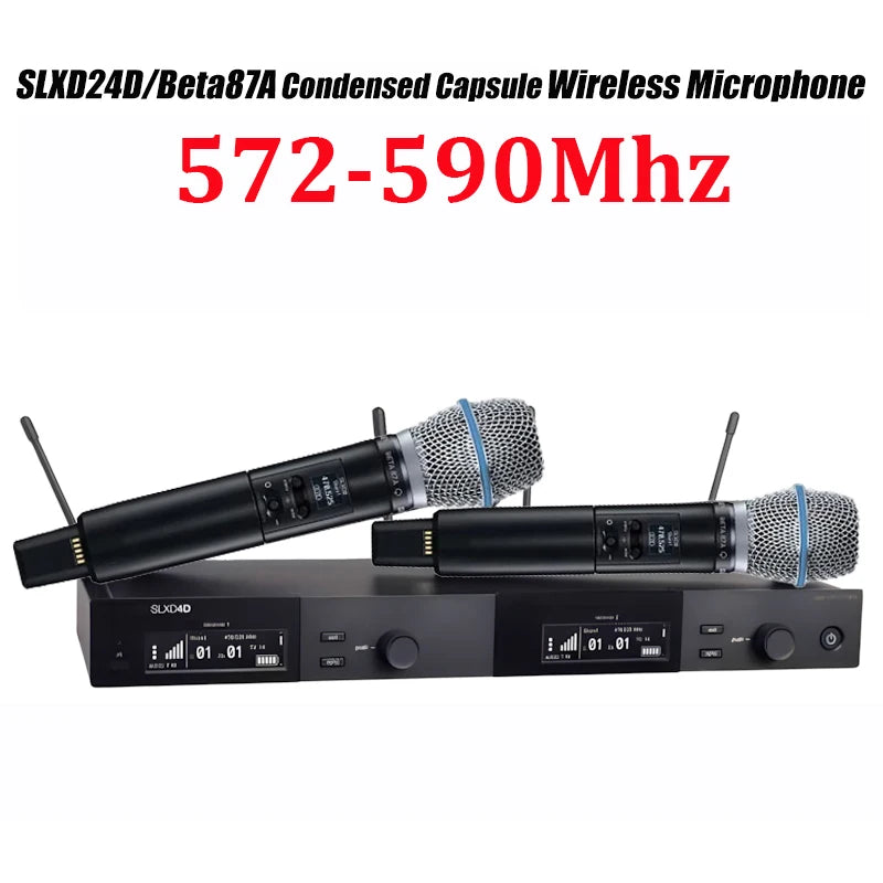 SLXD Mikrofon 500/600/800MHz Drahtloses Mikrofonsystem 4-Pin Headset KSM8/Beta58 Professionelles Audio-Equipment für Bühne Karaoke