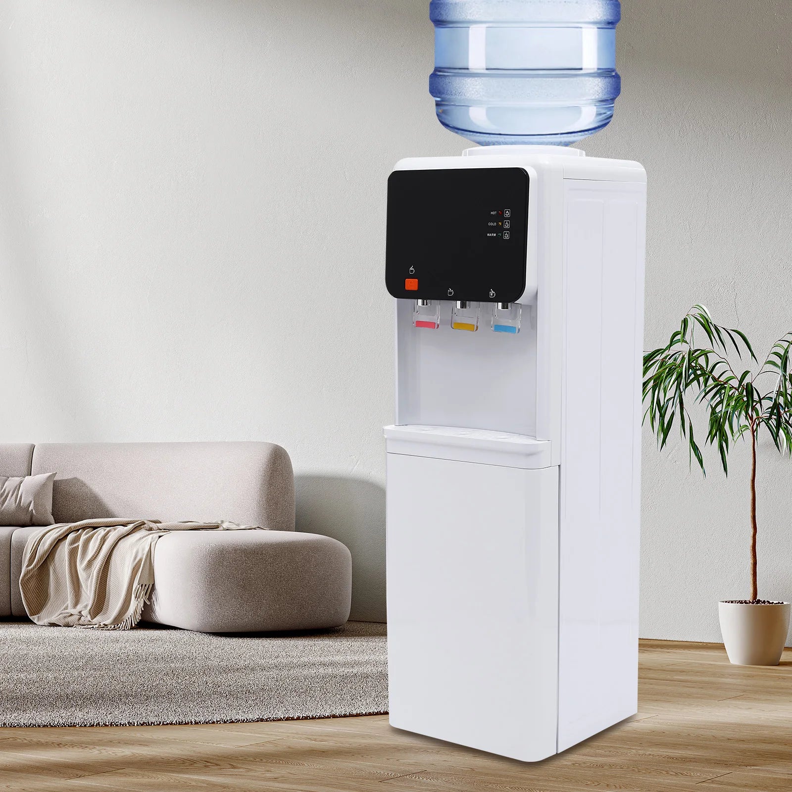 Heiß- und Kaltwasserspender 500W Schnellheizung 75W Kühlung ABS Edelstahl Zuhause Büro Elektrischer Wasserkühler mit Kindersicherung