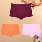 FINETOO 3er-Pack Damen Baumwoll-Boyshorts Atmungsaktive Low-Waist Unifarben Unterwäsche Damen Legere Sport Boxershorts Unterhosen
