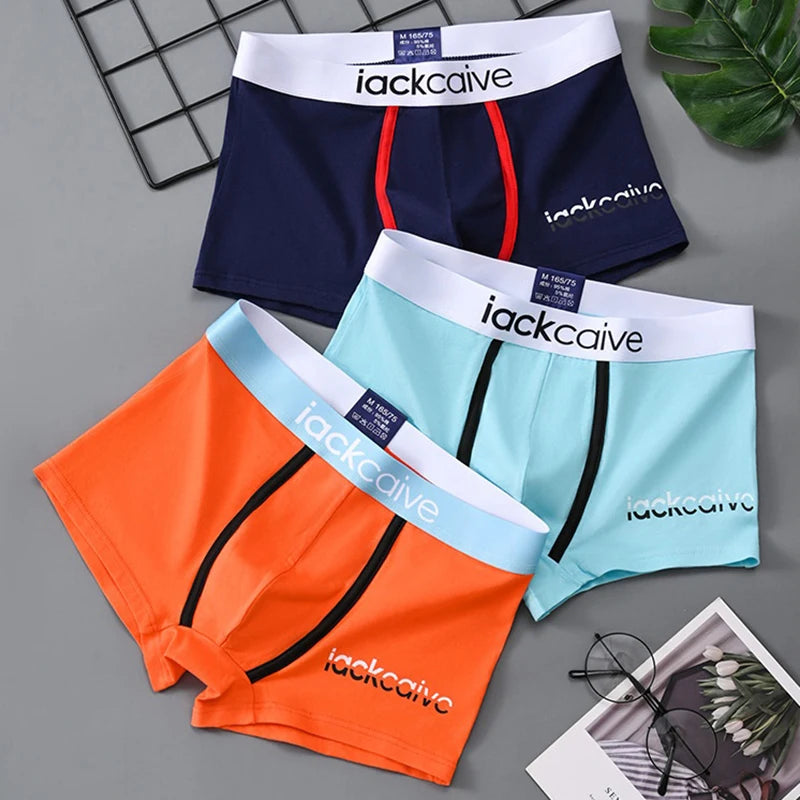 3er-Pack Herren Slips Baumwolle Herren Unterwäsche Boxershorts Atmungsaktive Herren Boxershorts Bedruckte Unterhosen Bequeme Shorts Herren Unterwäsche M-3XL