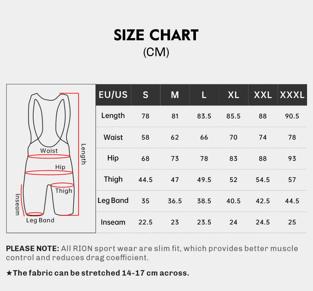 RION Radhose Mountainbike Atmungsaktiv Herren Gepolsterte Radhose Triathlon Herren Pro Lycra Fahrradhose MTB Kleidung