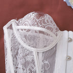 Ellolace Palace Damen Dessous Sets Weidenkorsett String 2-teiliges Set Sexy Heiß Trägerlos Spitze Ausgefallener tiefer V-Ausschnitt Damen Unterwäsche