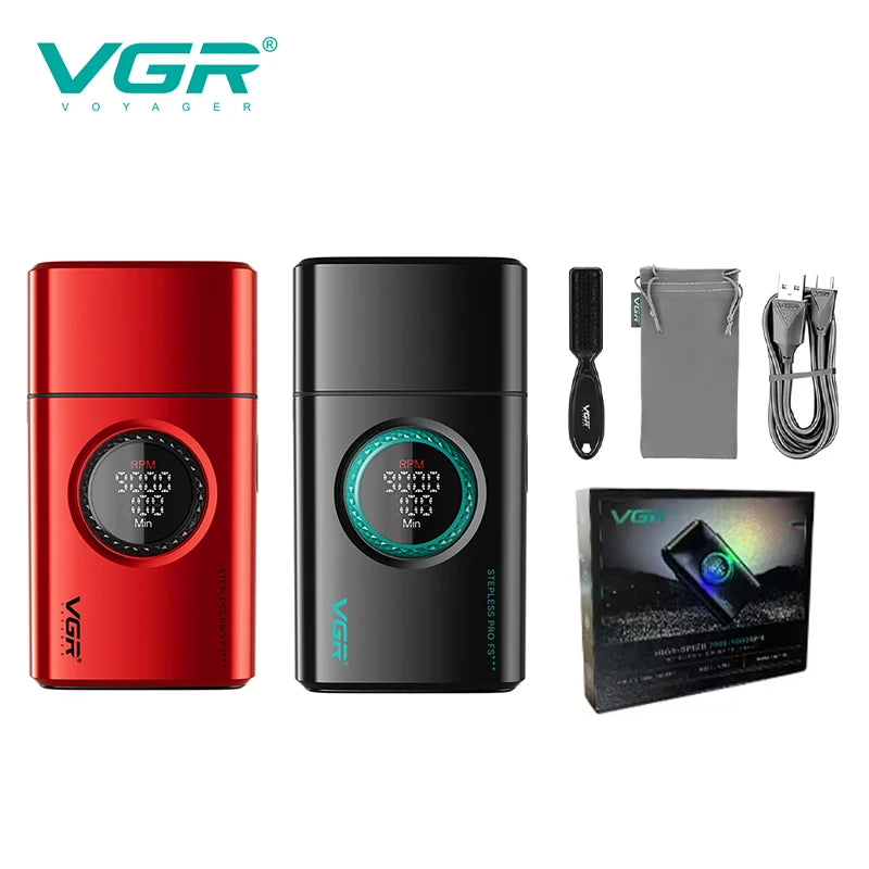 VGR High-End Herrenrasierer, Legierung, drei Schwingklingen, LED-intelligente Digitalanzeige, 9000 U/min Haarschneider V-378 Hauptbild