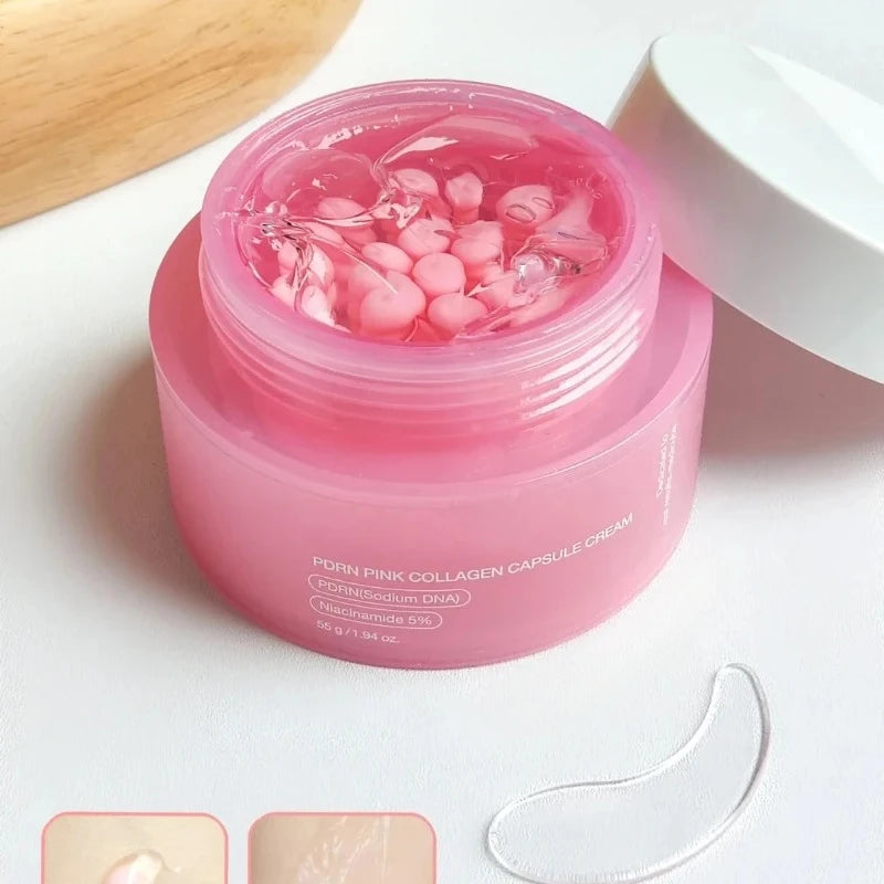 Koreanische rosa Kollagen PDRN Kapselcreme mit Niacinamid Creme für ungleichmäßigen Hautton Leichte Gesichtsfeuchtigkeitspflege Nicht fettende Pflege