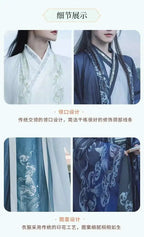Originelles Chinesisches Blumenwolken Hanfu Kleid Herren Damen Traditionelles Weijin-Perioden Farbverlauf Kostüm Nischen Fee Cosplay Kleidung