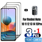 Pelicula, Front Tempered Glass Für Xiaomi Redmi Note 15 14 10 11 12 13 Pro 5G Displayschutzfolien Redmi Note 12S 11S 10S Panzerglas Note10 S Displayschutz Note11 gehärtetes Glas Redmi Note12 Pro Plus Kamerafolie