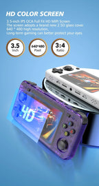 BOYHOM Grünes R36H Retro-Videospielkonsole 3,5 Zoll IPS-Bildschirm RK3326 3000 mAh Offenes Linux-System Tragbarer Player 64GB 128GB