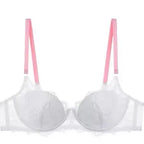 Sexy Spitzen-BH- und Höschen-Set, Minimizer, Anti-Sagging, vollflächig bedeckend, verstellbarer Bügel, große Bruststütze, dünne Seitenstütze, kein Überlaufen