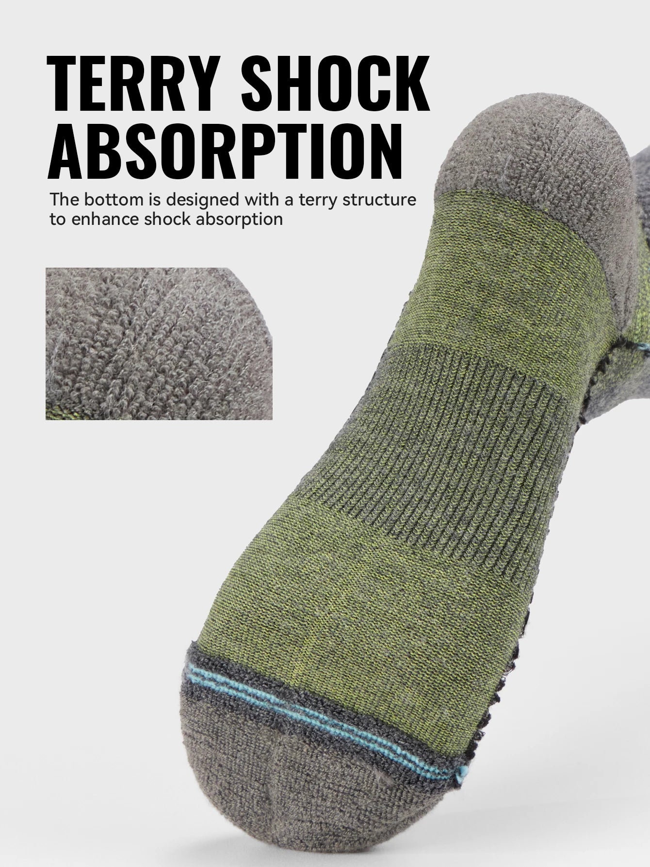 WRELS 1/2/3 Paar Merinowollsocken Wander-Laufsocken Atmungsaktiv Gepolstert Schweißableitend Warm Thermisch Kompressions-Wollsocken