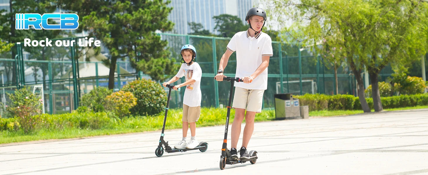 RCB R15 Elektroroller für Kinder 8-16 Jahre, 8 kg, faltbar, doppeltes Bremssystem, maximale Reichweite 16 km