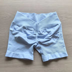 Damen Scrunch Shorts nahtlos V-Rücken Scrunch Booty Shorts Fitness Workout Laufen Yoga Gym Shorts