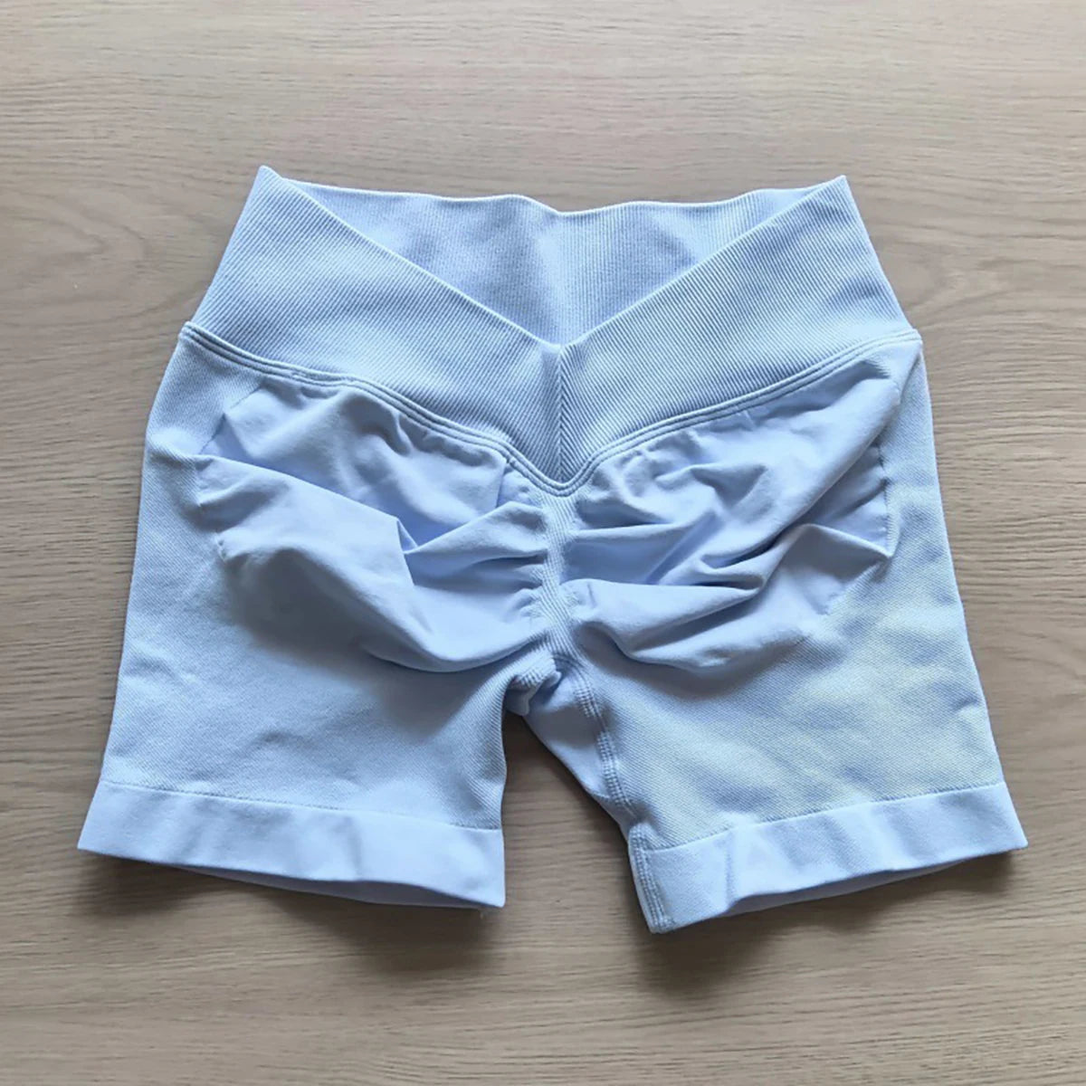 Damen Scrunch Shorts nahtlos V-Rücken Scrunch Booty Shorts Fitness Workout Laufen Yoga Gym Shorts