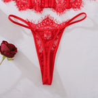 Ellolace Palace Damen Dessous Sets Weidenkorsett String 2-teiliges Set Sexy Heiß Trägerlos Spitze Ausgefallener tiefer V-Ausschnitt Damen Unterwäsche